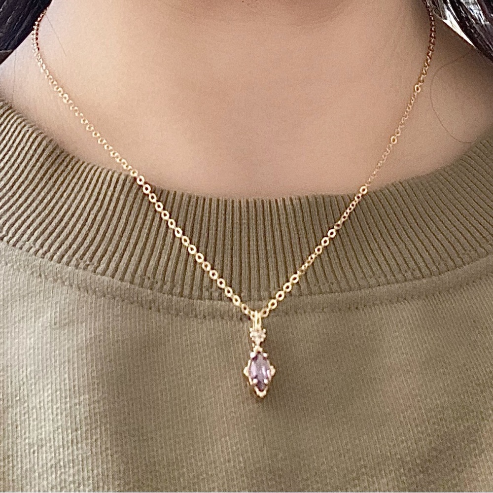 18k plated zircon pendant necklace